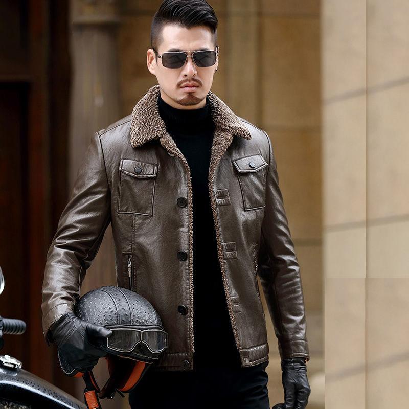 Fashionable Urban Men's Jacket Autumn and Winter Fashion Trend Slim Thickening Plus Velvet Warm Jacket