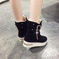 Winter Boots Plus Velvet Snow Boots Frosted Thick Warm Cotton Shoes Women's Boots Mid-tube Flat-bottom Women's Shoes