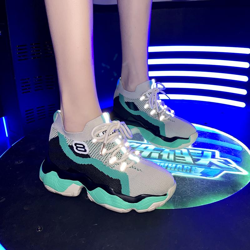 Roman Breathable Chunky Sneakers Women Summer Mesh Slip-on Woman Casual Sneakers Thick Sole Women Shoes