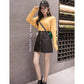 High Waist Leather Skirt Women Sexy Mini Bodycon Pencil Skirts Spring Front Zipper PU A-Line Skirt