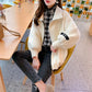 Autumn and Winter Mohair Loose Coat Short Knit Cardigan Tops Solid Color High Neck Women's Coat