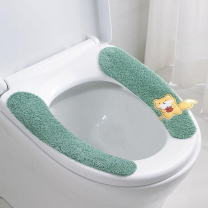 Toilet Mat Four Seasons Universal Thickened Waterproof Toilet Cover Washable Seamless Toilet Sticker