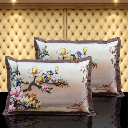 Summer Ice Silk Mat Pillowcase with Encryption Thickening Double-sided Usable Rattan Pillowcase