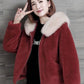 Fur Coat Women's Faux Sheep Shearing Hooded Women's Short Autumn and Winter Models of Fleece Fleece Coat