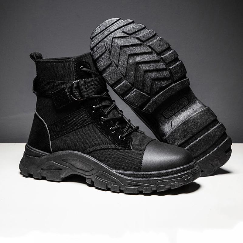 Fall Men's High Top Martin Boots Korean Style Trendy Locomotive Casual Shoes Student Canvas Shoes