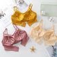 Women's Bra Gathered Underwear Thin Section Female Students Korean Version Camisole Tube Top Without Steel Ring Solid Stripes Briefs Breathable Bra