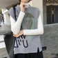 Retro Knitted Casual Vest Women's College Style Loose Waistcoat Outer Wear Autumn and Winter Sleeveless Sweater Avatar Character Top