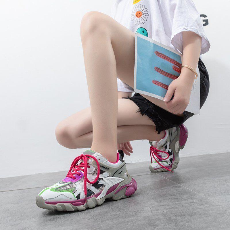 Spring and Summer Daddy Shoes Women's Shoes Thick Bottom Breathable Wild Hollow Sports Casual Shoes