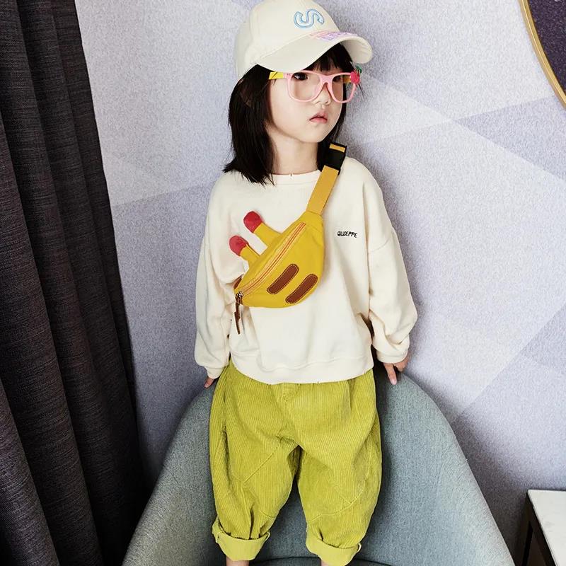 Parent-child Bag Cute Unisex Children Canvas Sling Bag Outdoor Travel Boy Girl Shoulder Crossbody Chest Bag for Gift
