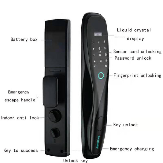Automatic Fingerprint Lock Graffiti Intelligent Lock Burglarproof Wooden Door Electronic Lock Password Lock