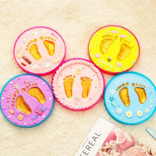 Baby Hand and Foot Mold Print Newbron Birth&Hundreds Days Souvenirs Handprint Footprint Baby Accessories Imprint Kit Gift 0-12M