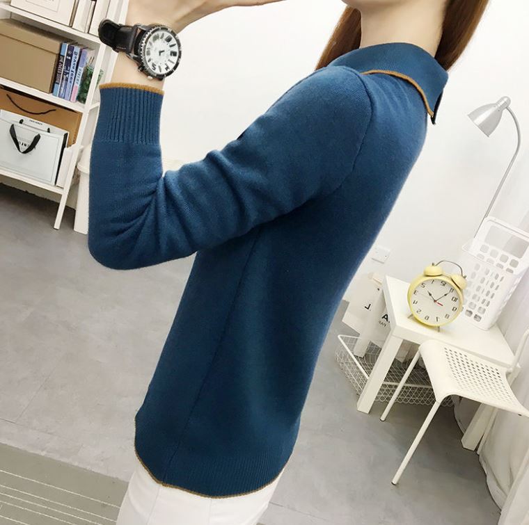 Winter Ladies Plush Thickening Sweater All-in-One Velvet Doll Collar Pearl Bottoming Shirt Elastic Slim Large Size Pullover