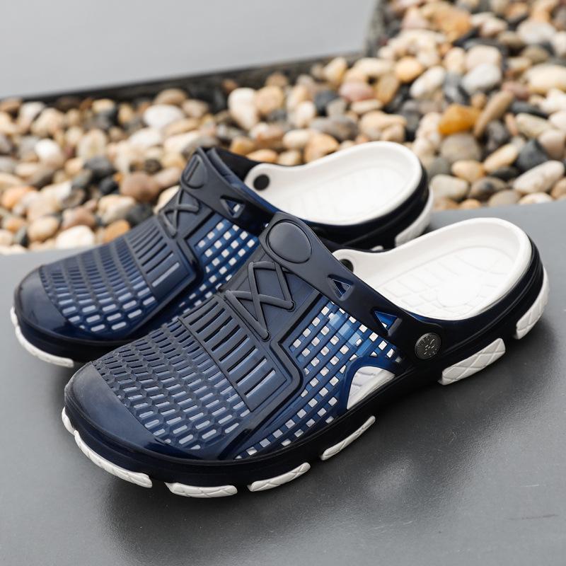 Sandals and Slippers Baotou Hollow Jelly Shoes Non-slip Breathable Large Size Men's Beach