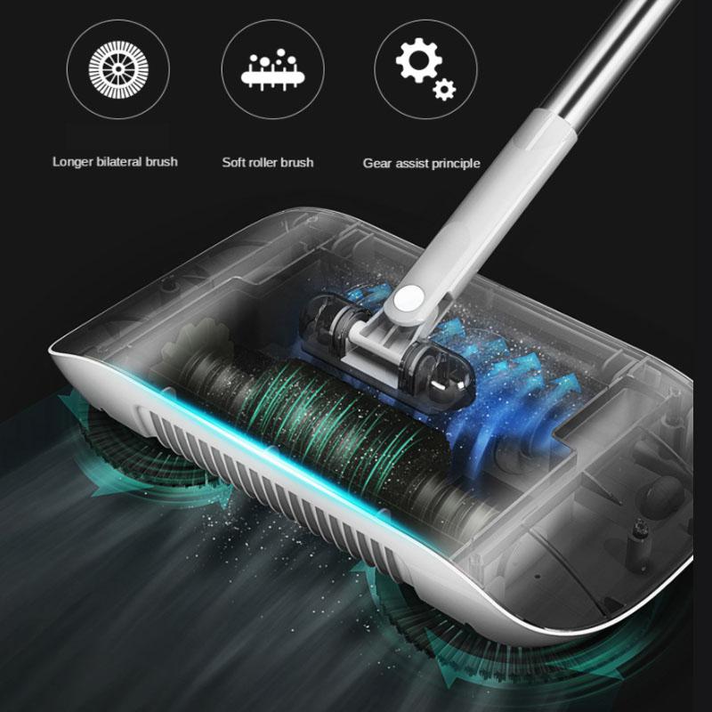Hand-push Sweeper Household Multi-function Sweeping and Mopping Machine Lazy Broom Dustpan Mopping Set Cleaning Artifact