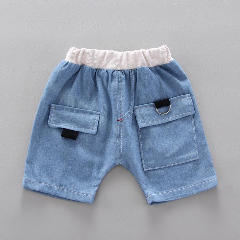 Children's Summer Wear Two Piece Set of Boys' and Girls' Korean Plaid Collar Short Sleeve Shirt and Shorts