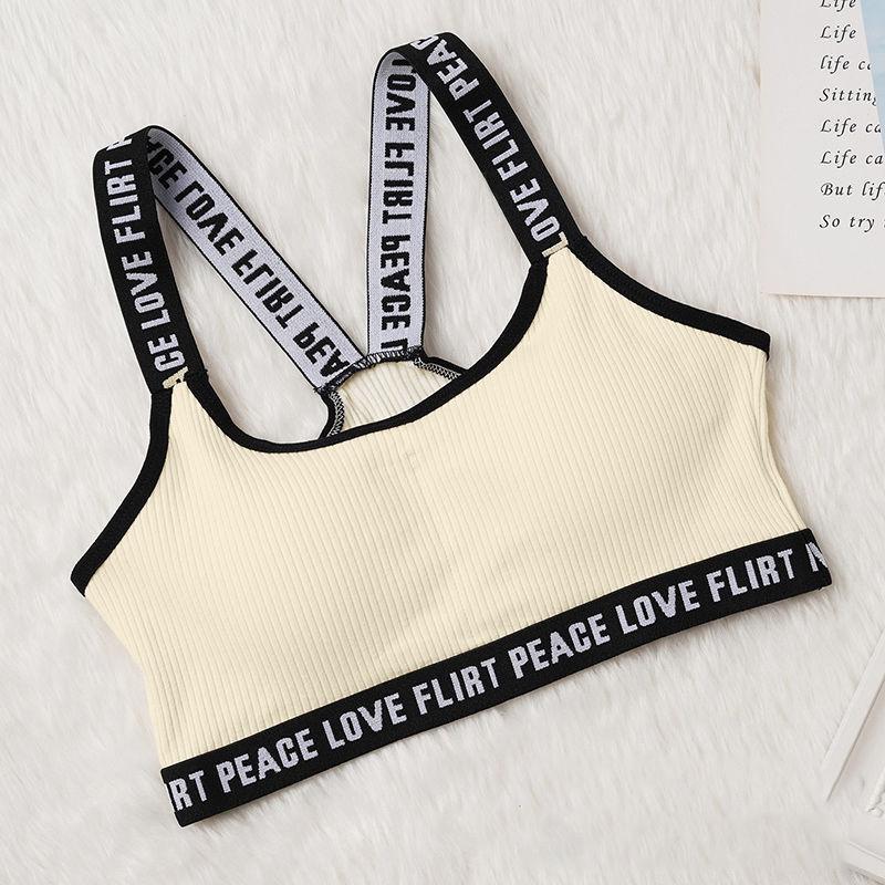 Pure Cotton Underwear Female Students Wrapped Chest Beautiful Back Tube Top Underwear Sports Yoga Bra Fabric Soft Light and Breathable