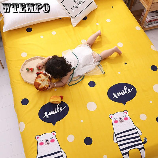 Flower Pattern Bed Sheet One-piece Four Seasons Universal Cotton Household Sheets Queen Size Bedding