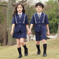 Kids Girls British Style School Uniform Student Uniforms Suit Long Sleeve Coat with Shirt Tie Mini Skirt Set Child Anime Costume