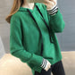 Spring and Autumn All-match Hooded Sweater Knit Korean Short Tops Fashion Casual Women's Jacket