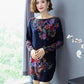 Floral Print Sweater Dress Women Long Sleeve Loose Casual Long Jumper Ladies Autumn Winter Sweater Dress
