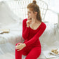 Women Winter Autumn Warm Clothes Thermal Underwear O-neck Tops Pants Female Tight Thicken Windproof Comfortable Lining Long Sleeve High Elasticity