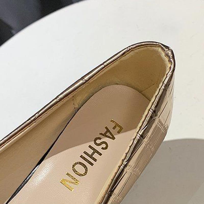 Summer Pointed French Girl Silver High Heels Female Stiletto All-match Patent Leather Single Shoes Spring and Autumn Models