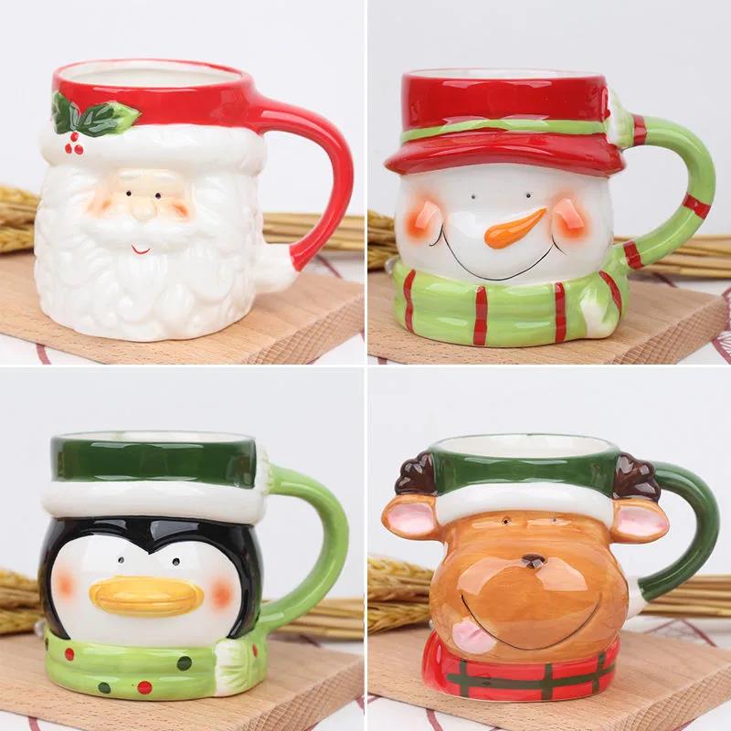Christmas Ceramic Mug Creative 3d Animal Water Cup Cartoon Coffee Cup