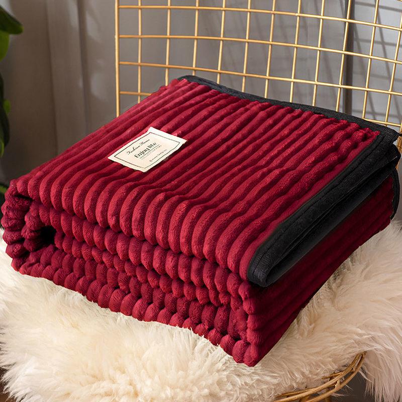 Winter Coral Fleece Blanket Plus Velvet Thick Double-sided Fleece Sheets Flannel Dormitory Single Bed Blanket