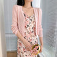 Summer Thin Knitted Sunscreen Cardigan Women's Slim All-match Solid Color Pearl Buckle Ice Silk Short Top