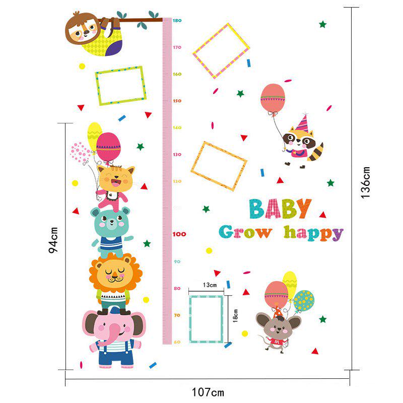 [Wall sticker ]Cartoon Animal Height Measurement Stickers For Children Baby Rooms Interior Decoratio