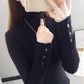 Fall/winter Pullover Turtleneck Sweater Stretch Slim Fit All-match Knit Bottoming Shirt Top Women