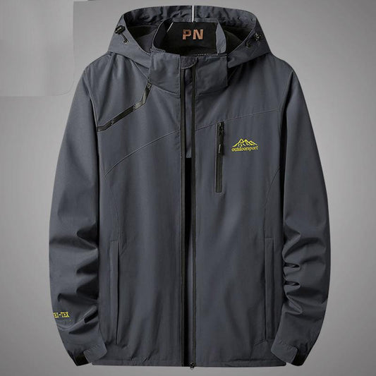 Autumn Jacket Men's XL Sports Windbreaker Korean Mountaineering Suit Mid-length Jacket Fashion Casual Jacket
