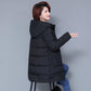 Ladies Middle-aged and Elderly Down Padded Jacket, Long Hooded Loose Mother's Padded Jacket, Padded Jacket