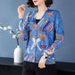Bohemian Printed Cardigan Women's High-end Thin Short Knitted Jacket Loose Wool Cardigan Plus Size Woollen Sweater Outer Wear