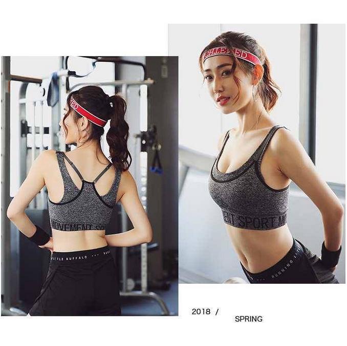 Strap Sports Bra with Push Up Seamless Crop Top Women Fitness Gym Workout Yoga Sports Bra Tank