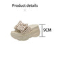 Flower Slippers Women Summer Thick Bottom Outside Wear Wedge Heel Muffin Lazy People Increase Temperament Light Sandals and Slippers