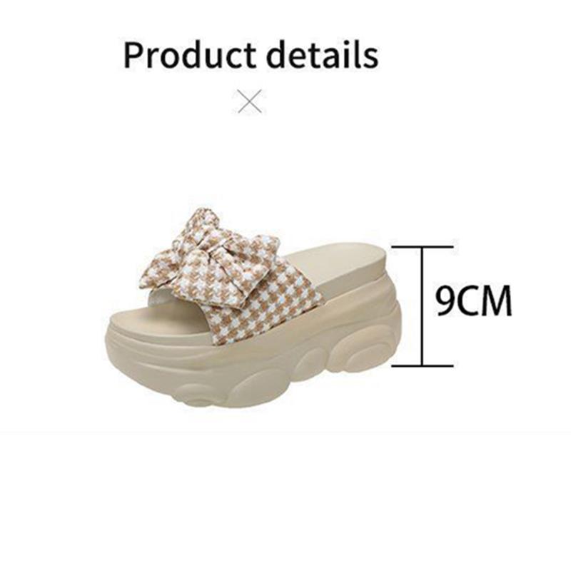Flower Slippers Women Summer Thick Bottom Outside Wear Wedge Heel Muffin Lazy People Increase Temperament Light Sandals and Slippers