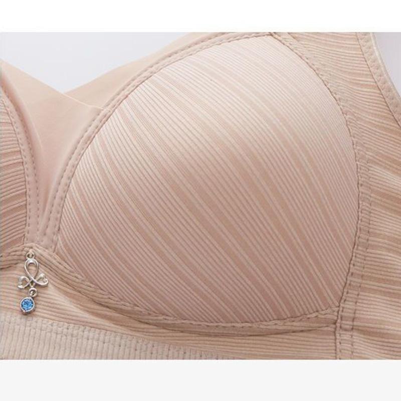 Large Size Underwear Women's Thin No Steel Ring Bra Adjustable Comfortable Top Support Anti-sagging Anti-glare Gather Bra