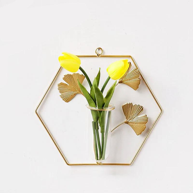 Plantain Leaf Iron Art Flower Arrangement Wall Decoration Pendant Flower Device Wall Mounted Flower Stand