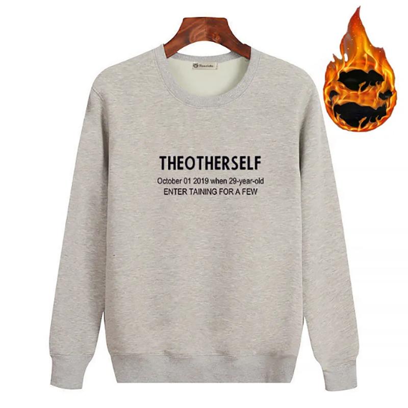 Men's Plus Velvet Sweater Thick Long-sleeved Loose Round Neck Pullover Plus Fertilizer Warm Sweater