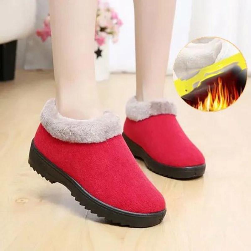 Women's Autumn and Winter Cloth Shoes Fleece Warm Cotton Shoes Thick Sole Mother Shoes