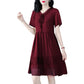 Black Chiffon Short-sleeved Dress Female Loose Large Size Was Thin V-neck Skirt Casual Simple Wild Pure Color Dress