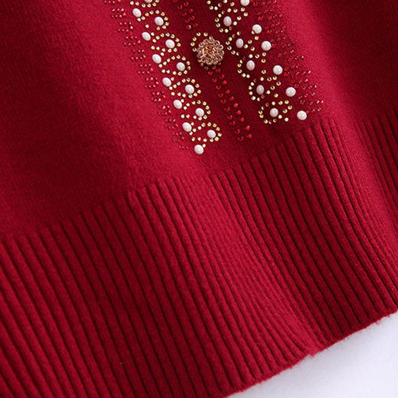 Sweater Women's Knitwear Set Mother's Wear Autumn/Winter Base Shirt Loose Plus Size Top Pants