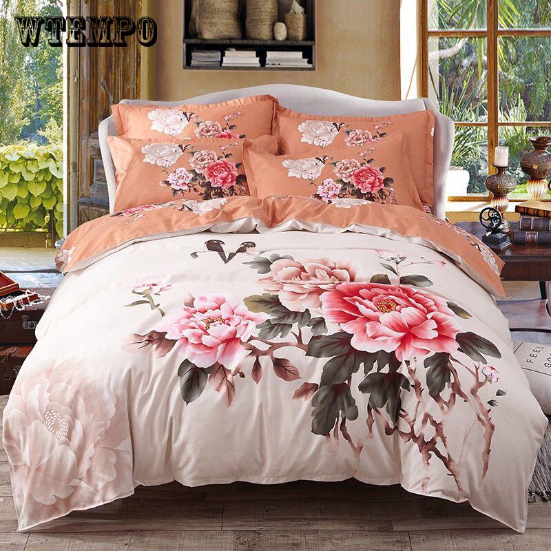 Brand Duvet Cover Fashion 3D Bedding Sets 3pcs Lotus Couple Comforter Cover+pillowcase