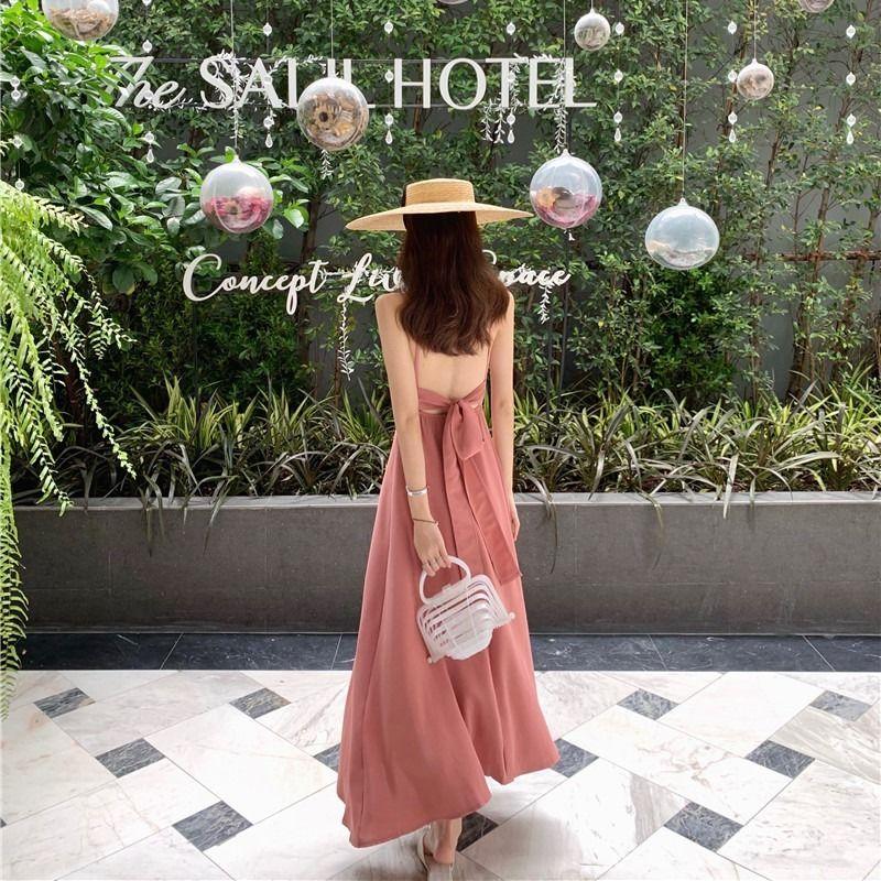 Hong Kong Style Female Summer Cold Wind Retro Temperament  Dress