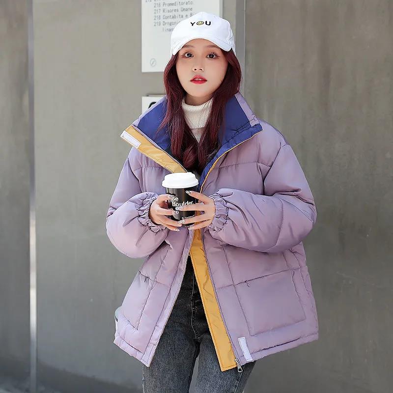 Down Padded Jacket Female Korean Version Loose Hong Kong Style Student Ins Bread Jacket Thick Padded Winter Jacket