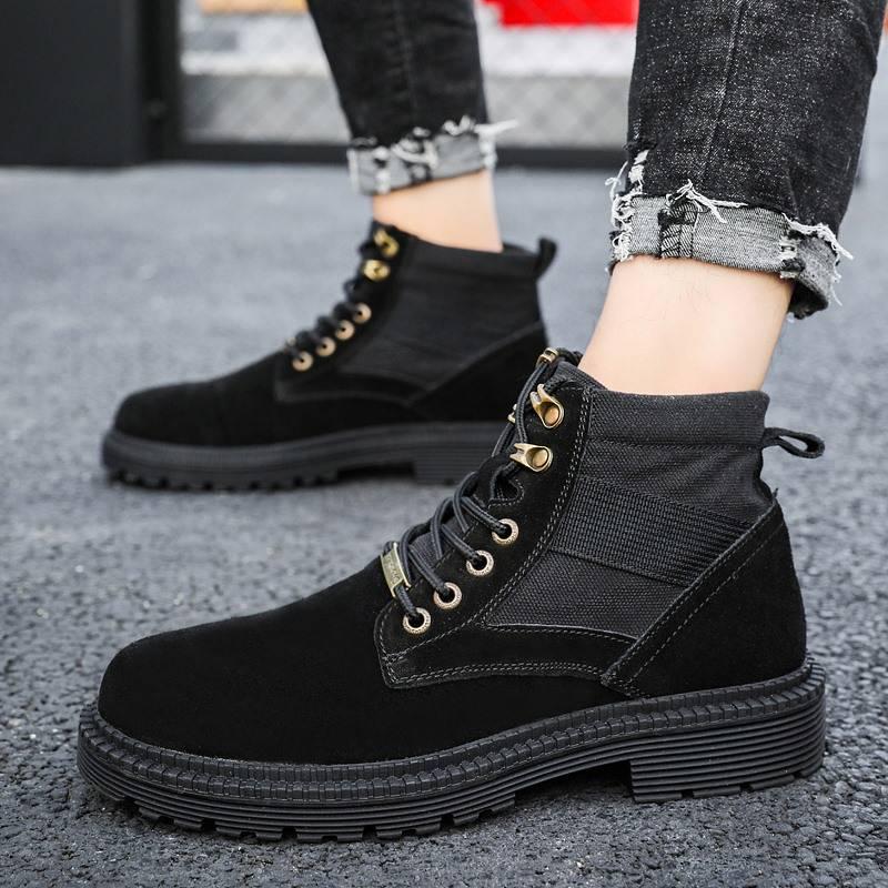 Men's Boots Autumn Winter High-top Fashion Men's Leather Boots Men's Martin Boots Tooling Booties