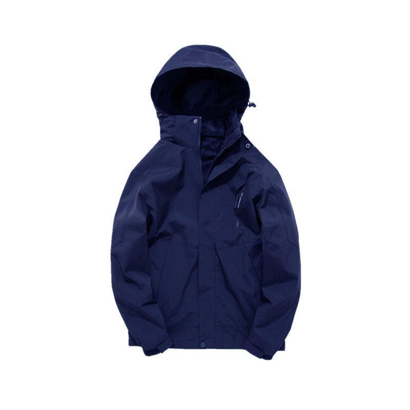 Jackets for Men and Women Three-in-one Detachable Two-piece Outdoor Sports Windbreaker Jacket Loose Large Size Outdoor Warm Jacket