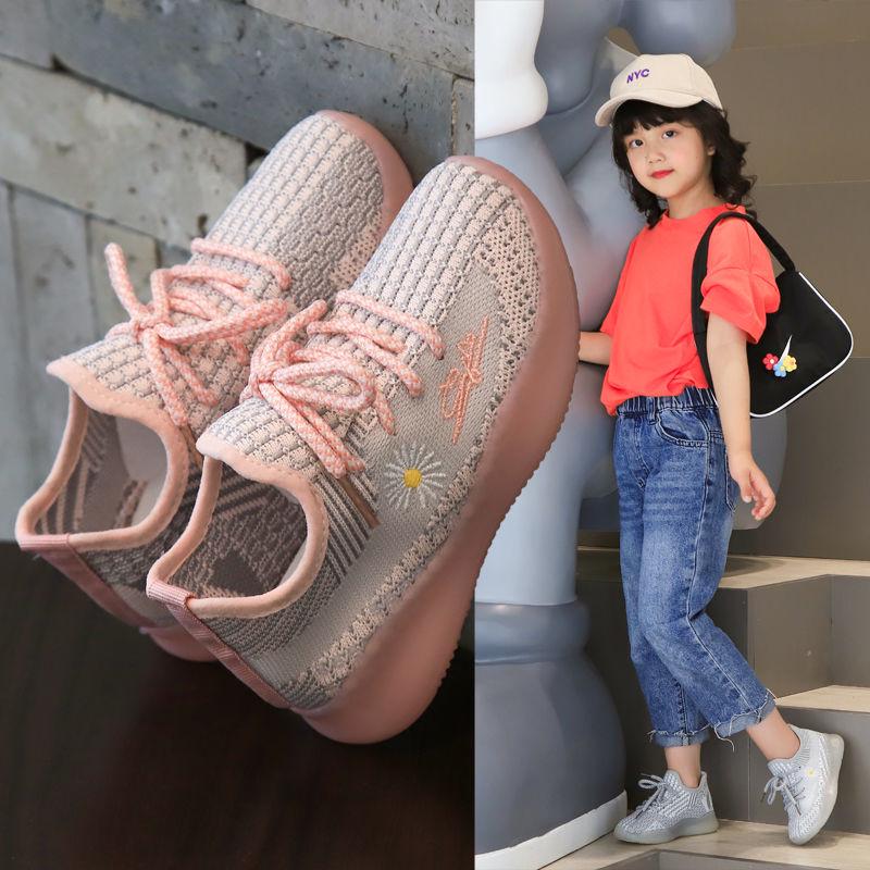 2020 Spring Boys Running Shoes Girls Casual Breathable Flying Woven Coconut Shoe Net Children's Sneakers