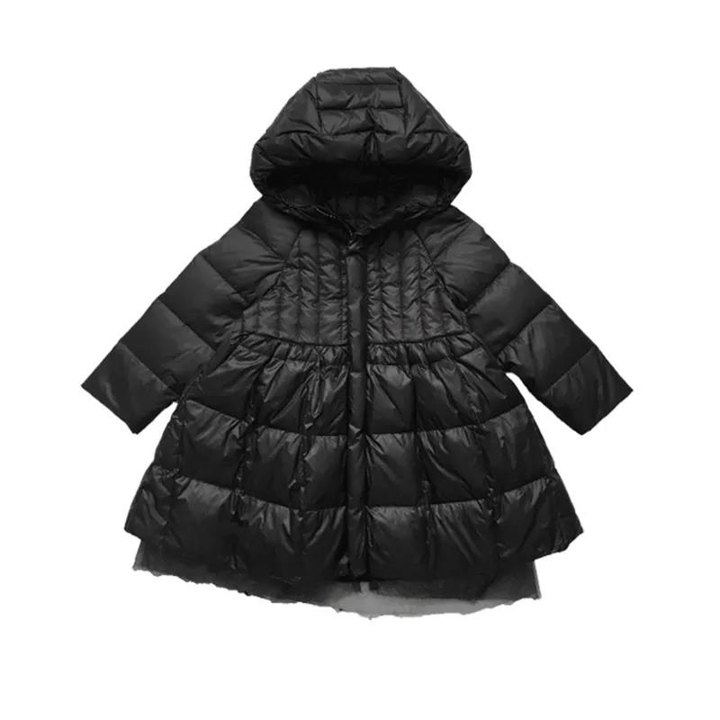 Girls' Cotton-padded Jackets In Winter Medium and Long Models Children's Bright-faced Baby Little Girls Western Style Padded Jacket
